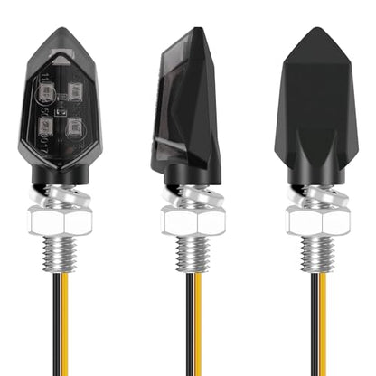 Kinstecks 4PCS Mini Motorcycle Indicators Turning Indicators Turn Signal Lights 12V for Motorcycle Motorbike Scooter Quad Cruiser Harley Kawasaki Yamaha Suzuki Off Road