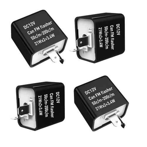 Gebildet 12V Speed Adjustable 2 Pin Direct Replacement Compatible LED Electronic Flasher Relay fix CAR and Motorcycle Turn Signal & Hazard Warn Hyper Flash Relay（Black) - color: Black with wire