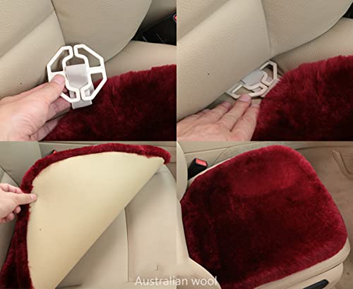 Genuine Sheepskin Car Seat Cushion 100% Natural Fur Wool Seat Cover for Cars Trucks SUV Soft Comfort Office Chair Protector Pad Car Accessories Universal Fit