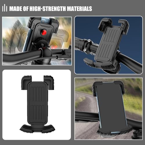 BESPORTBLE Anti-Shake Bike Phone Holder Mount for Bicycle and Motorcycle, Vibration Dampening Handlebar Cell Phone Support, Black, Fits 1.8-2.8cm Tubes, Suitable for Navigation and Scooter