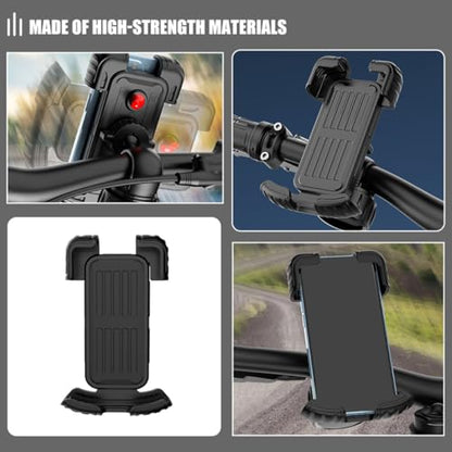 BESPORTBLE Anti-Shake Bike Phone Holder Mount for Bicycle and Motorcycle, Vibration Dampening Handlebar Cell Phone Support, Black, Fits 1.8-2.8cm Tubes, Suitable for Navigation and Scooter