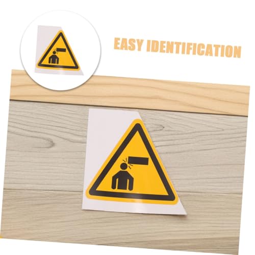 Healifty 10pcs Caution Stickers for Machines Watch Your Head Triangle Signs Warning Sticker for Equipment Safety Caution Decals Adhesive Safety Signs