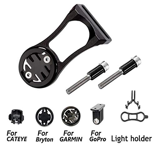 Farbetter Bike Out Front Mount for Garmin Edge, CATEYE, Bryton, Compatible with GoPro Camera, Bike Lights, All Garmin Series 25 130 200 500 510 520 800 810 820 1000 1030 GPS Computer