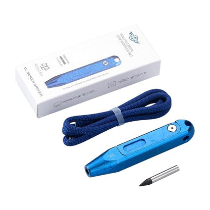 OKNIFE Otacle D1 Titanium Alloy EDC Multi-Bit Pocket Screwdriver, 8 in 1 Magnetic Mini Screwdriver Repair Multitool for Computer Eyeglasses Daily Home Improvement (Snowflake Blue) - color: Snowflake Blue
