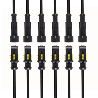 DIANN 6pcs 1 Pin Way Electrical Wire Connector Waterproof Connector 16AWG Male and Female Plug Quick Disconnect Connectors for Car Truck Motorcycle Boat - size: 1-Pin