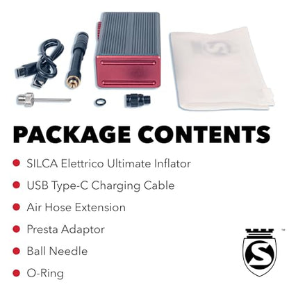 SILCA ELETTRICO Electric Bike Pump - Digital Bicycle Tire Pump with Auto Shut-Off, USB-C Rechargeable, Ultra-Light & TSA-Compliant for Travel - Universal Compatibility - size: Ultimate