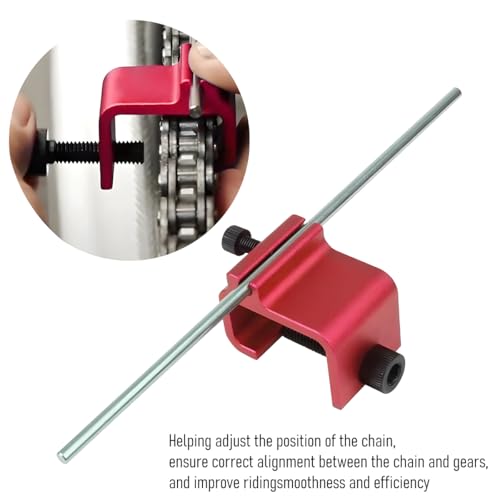 ATV Chain Alignment Tool, Aluminum Motorcycle Sprocket Chain Tensioner Adjustment, UTV Quick Accurate Alignment Tool Accessories, Universal for Dirt Bike Snowmobile Scooter (Red) - color: Red