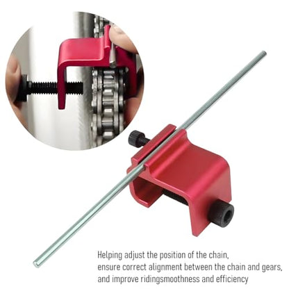 ATV Chain Alignment Tool, Aluminum Motorcycle Sprocket Chain Tensioner Adjustment, UTV Quick Accurate Alignment Tool Accessories, Universal for Dirt Bike Snowmobile Scooter (Red) - color: Red