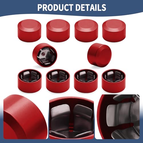 Bolt Covers Caps Engine Bolt Topper Cap Fit for Harley Twin Cam Touring Road King Street Glide Road Glide Dyna Softail FXBB Sportster 883 Trike (Red, 11mm-14.6mm)
