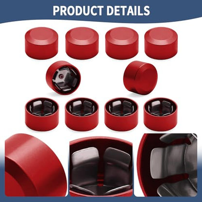 Bolt Covers Caps Engine Bolt Topper Cap Fit for Harley Twin Cam Touring Road King Street Glide Road Glide Dyna Softail FXBB Sportster 883 Trike (Red, 11mm-14.6mm)