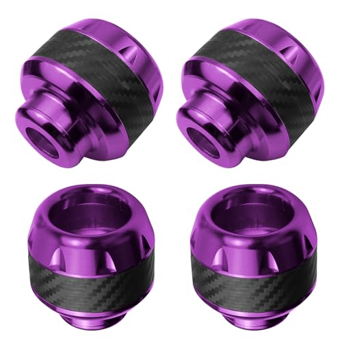 4PCS Motorcycle Front Fork Frame Sliders Crash, Carbon Fiber Front Fork Wheel Crash Protector, Aluminum Alloy, Safety Gear Universal Fit Motorcycles Motorbikes Moped Scooters (Purple) - color: Purple