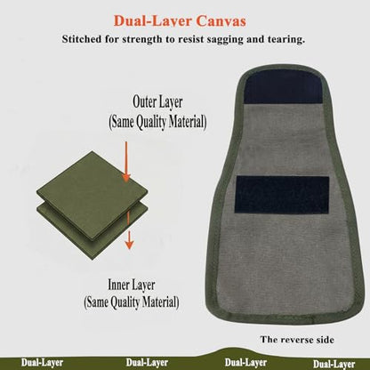 Canvas Tool Belt Pouch Fastener Tool Pouch Small Tool Pouches Flatfit Pocket Utility Pouch Tool Holster Nail Screw Pouch Bag for Electrician, Carpenter, Green, Pack of 2 - color: 2 Pack Green