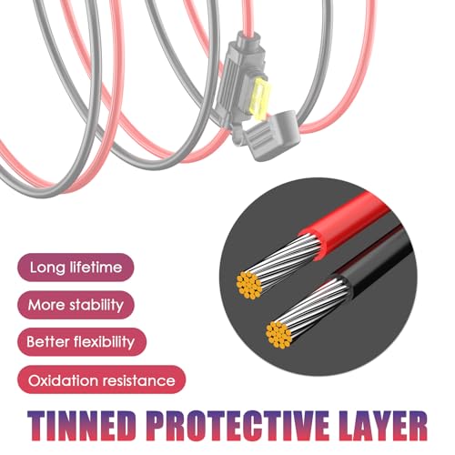 LEICESTERCN [3-Pack] 2FT 10AWG SAE to O Ring Terminal Harness, Heavy Duty 20A Fused Quick Disconnect Cable, Silicone Flexible 12V 24V Battery Connector for RV Marine Solar - color: 10AWG-2FT-3PCS