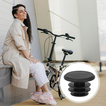 10-Piece Black Plastic Bike Handlebar Plugs - Bar End Caps for Road & Mountain Bikes