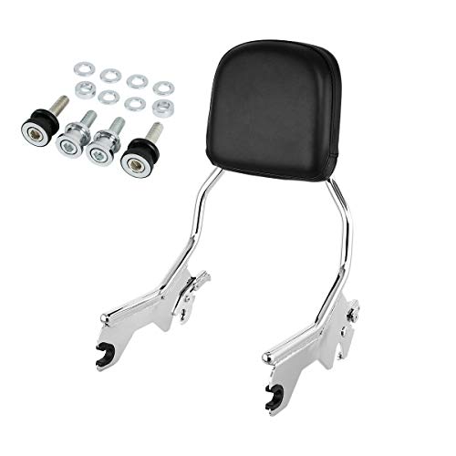 TCMT Standard Sissy Bar Upright Backrest With Docking Hardware Kit Fit For Harley Heritage Classic FLHC Street Bob FXBB 2018-2025 Softail Standard 2022-2024 Softail Slim FLSL Deluxe FLDE 2018-2021 - color: Chrome Set A For FLDE FLHC FLHCS FLSL FXBB