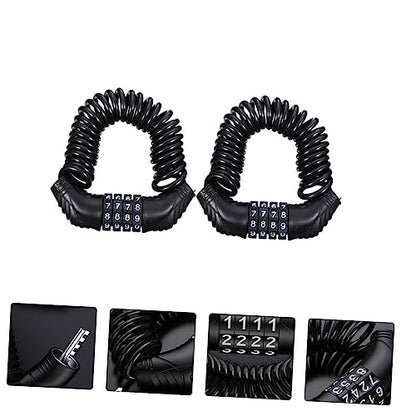 2pcs Portable Anti-Theft Steel Wire Cable Lock Combination Lock for Bikes Helmets and Motorcycles Lightweight and Versatile Security for Outdoor Riding