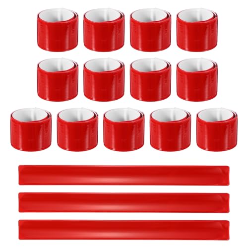 PATIKIL Reflective Arm Bands, High Visibility Bands Reflector Running Gear Snap Bracelet for Night Walking Running Cycling - color: Red, size: 11.81 x 1.18 Inch ( L * W )