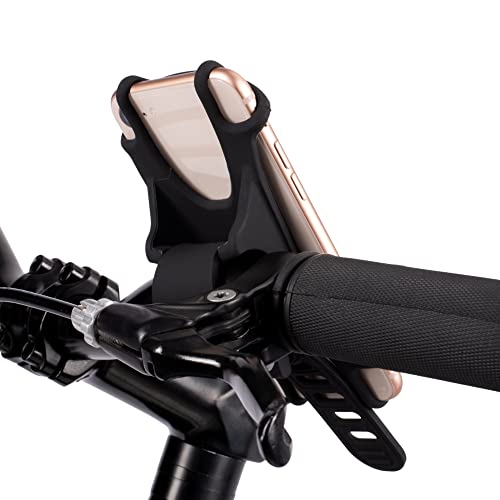 TeamObsidian Bike Phone Holder, Motorcycle Phone Mount - Size L - Non-Slip Material - Fits for 99% of Cellphone Models 5-6.5" - for All Handlebar Types