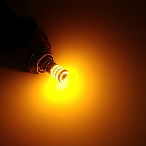 iBrightstar 9-30V Extremely Bright 1156 1141 1003 BA15S LED Bulbs Replacement for Turn Signal Rv Lights, Amber Yellow - color: Amber Yellow, style: 1156