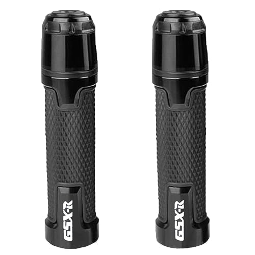 2pcs Motocycle Handlebar Grip Ends Set, Fit with S.uzuki GSXR GSX-R GSXS 600 750 1000 (22mm 7/8" - Black) - color: Handlebar - Black