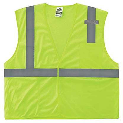 Ergodyne GloWear Economy High Visibility Reflective Safety Vest, Hook & Loop Closure - color: Lime, size: X-Large