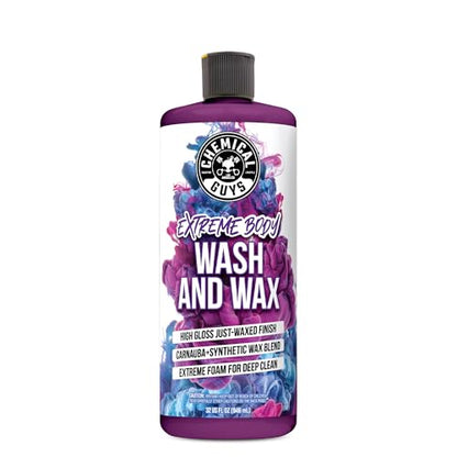 Chemical Guys Extreme Bodywash & Wax Foaming Car Wash Soap, (Works with Foam Cannons/Guns or Bucket Washes) For Trucks, Motorcycles, RVs & More, 32 fl oz, Grape Scent - size: 32 Fl Oz (Pack of 1)