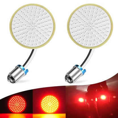 LivTee 1157 LED Turn Signals, 2 Pack Motorcycle, Fits Harley Davidson, Road Glide, Street Glide, Sportster, Red - color: Rear - Standard