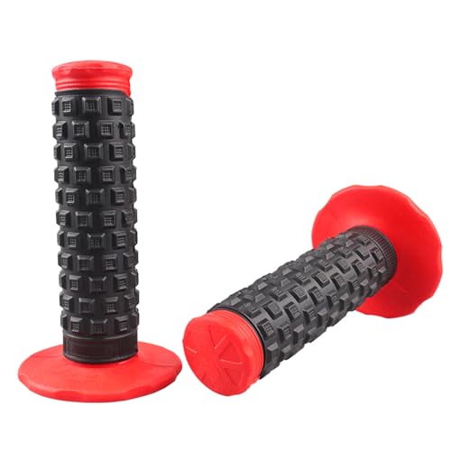 7/8" Dirt Bike Grip Rubber Anti-Slip Universal Motorcycle Grips Handlebar Racing Grip for Motocross Mini Bike Surron Light Bee x Grips KLX110 YZ450F XR50 CRF80 Motocross Grips - color: Red