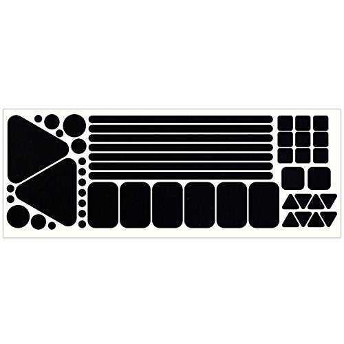 LiteMark Reflective Sticker Pack – Bicycle, Motorcycle & Helmet Reflectors for Safety & Night Visibility (Black, Pack of 51 Pcs) - color: Black