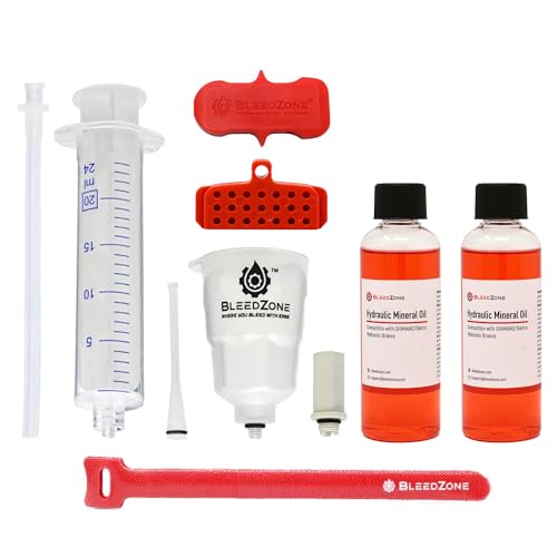 BleedZone Shimano Brake Bleed Kit with Mineral Oil - Hydraulic Brake Bleed Kit for Shimano Disc Brakes, Bike Brake Bleeder Kit, MTB Brake Bleed Kit, and Mineral Oil Brake Maintenance - size: Road: 2x 100ml BleedZone
