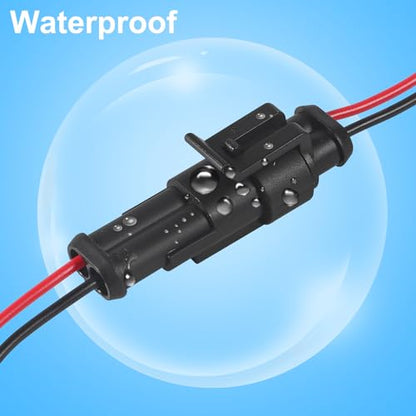 DIANN 6pcs 2 Pin Way Electrical Wire Connector Waterproof Connector 16AWG Male and Female Plug Quick Disconnect Connectors for Car Truck Motorcycle Boat - size: 2-Pin