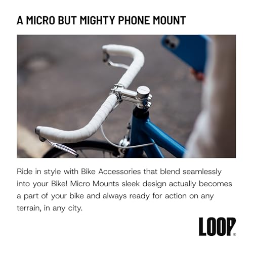 Loop Micro Mount – Super Compact Bike Phone Holder for iPhone & Samsung – Metal Stem Cap Mount, Easy Installation, Universal Fit, Seamless Integration, Durable & Sleek Bicycle Phone Mount - Black - color: Black