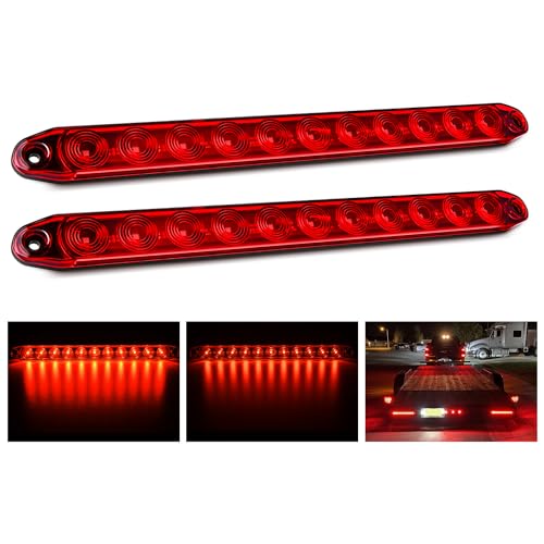 Nilight 2PCS 16Inch 11 LED Red Trailer Light Bar for Parking Stop Turn Signals Tail Brake DOT Compliant IP65 Waterproof Truck ID Marker - color: 2Pcs 16" Red 11LED