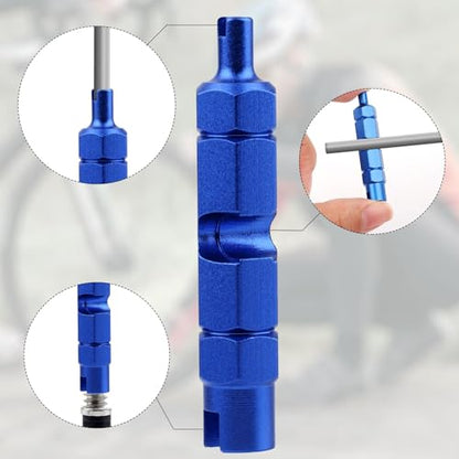 4 Pcs Tire Valve Repair Tool Set, Dual & Single Head Valve Core Remover Wrench 4 Way Stem Puller Stem Core Wrench Remover Tool for All Standard Valves Cars Trucks Motorcycle