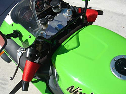 Tie Down Soft Loop Handlebar Straps Trailer Hauling Handle Bars Secure Yamaha Kawasaki Suzuki Honda Ducati 2" Clips 1.5" Wide Strap Motorcycle Bar Harness Ring Clip Rings Sport Bike Crotch Rocket ATV