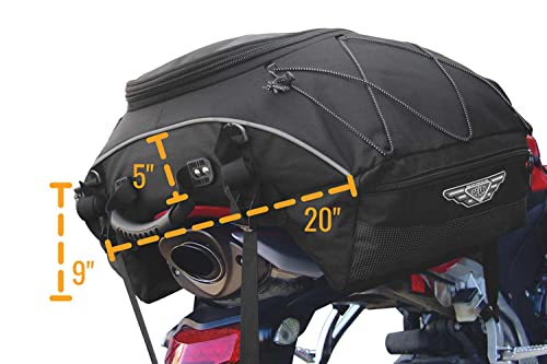 GEARS Navigator Motorcycle Tail Bag | Durable Weather-Resistant Luggage with Waterproof Rain Cover | Universal Fit Rear Seat Storage | Passenger Pillion Seat Cargo Bag | 52L Motorbike Helmet Bag