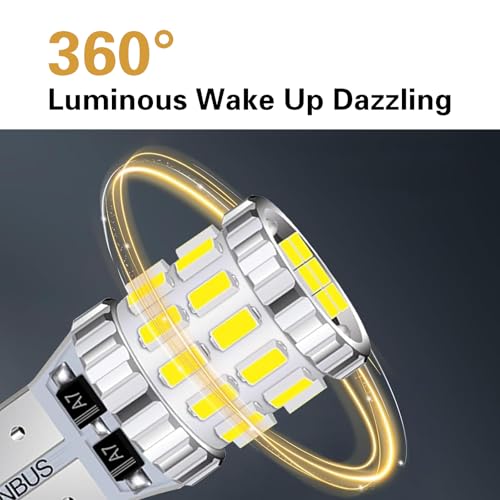 2PCS T10 LED Bulb, 3014 30SMD 5W Super Bright Car Wide Lights, Aluminum Led License Plate Light Blubs, Universal Car Interior Lights Replacements for Dome, Door, Reading, Map, Dash