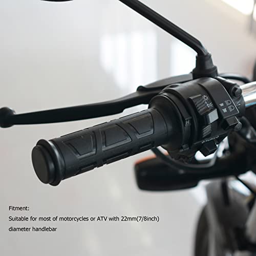 Diydeg Heated Grips for Motorcycle & ATV, 12V Universal 7/8in 22mm, 4 Gear Temperature Control, Electric Hot Heated Warm Hand Grips