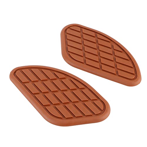 Motorcycle Fuel Tank Knee Pad, Vintage Tank Side Panels Protector Stickers Universal Gas Petrol Tank Knee Pads(Black) (Brown) - color: Brown