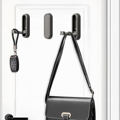 6PCS Foldable Wall Hooks, Zinc Alloy Flip Down Hooks, Retractable Wall Hooks for Bathroom, Entryway, Hanging Coats Hats Bags Keys (Gray) - color: Gray, size: 6 Hooks