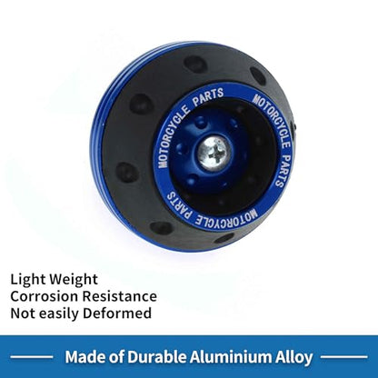 Motorcycle Front Fork Frame Slider Falling Protection Wheel Crash Protector Scooter Moped Aluminum Alloy Blue 2 Pcs - color: Blue