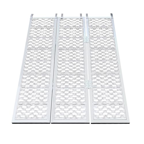 Ramps for Pickup Trucks, Tri-Fold Aluminum Motorcycle Loading Ramps 1500 Lbs Capacity, 77x54 inch Full Width Aluminum Loading Ramps with Load Straps for Motorcycles, UTVs, ATVs, Trucks, Lawnmowers