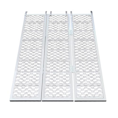 Ramps for Pickup Trucks, Tri-Fold Aluminum Motorcycle Loading Ramps 1500 Lbs Capacity, 77x54 inch Full Width Aluminum Loading Ramps with Load Straps for Motorcycles, UTVs, ATVs, Trucks, Lawnmowers