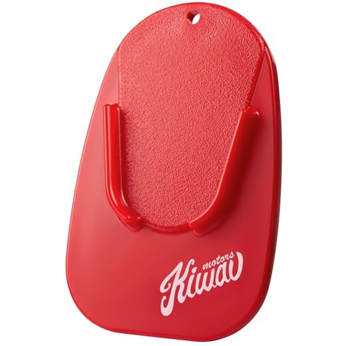 KiWAV Motorcycle Kickstand Pad Plate Support Accessory - Red x 1 Pce - Soft Ground, Grass, Hot Pavement, Outdoor Parking, Anti Sinking - color: Red Kickstand Pad