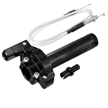Throttle Grip Throttle Cable Motorcycle 22mm Universal CNC Aluminum Accelerator Throttle Twist Grips Handlebars for KLX CR CRF EXC XR TTR CB SSR ATV Dirt Bike Pit Bike - color: Style-B-Black