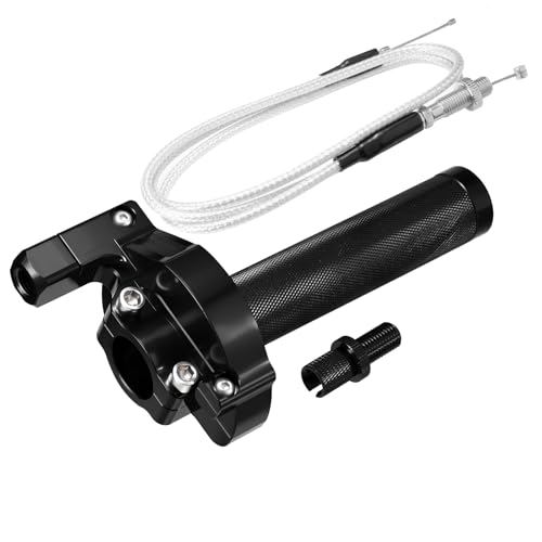 Throttle Grip Throttle Cable Motorcycle 22mm Universal CNC Aluminum Accelerator Throttle Twist Grips Handlebars for KLX CR CRF EXC XR TTR CB SSR ATV Dirt Bike Pit Bike - color: Style-B-Black
