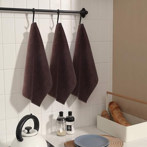 SINLAND Absorbent Microfiber Dish Cloth Kitchen No Streak Cleaning Cloth Dish Rags Lens Cloths 12 Inch X 12 Inch 12 Pack Dark Brown - color: Dark Brown