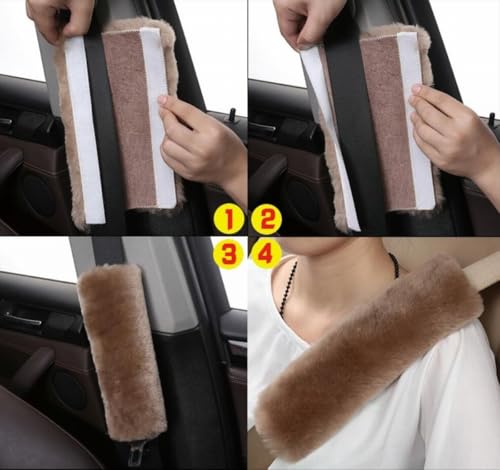 Soft & Cozy Australian Sheepskin Car Seat Belt Covers,2 Pack Fluffy Seatbelt Pads, Genunie Sheepskin Fur Shoulder Straps Cushions for Adults Kids Women and Men (Mint Green) - color: Mint Green