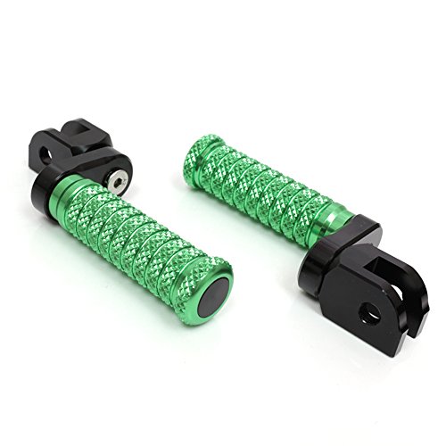 MC MOTOPARTS POLE Green CNC 25mm Extension Riser Front Foot Pegs Compatible with YZF R3 2015-2017 - color: Green, size: 25 mm Extension