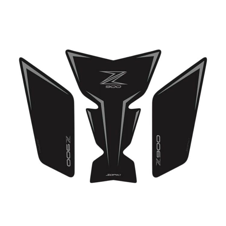 TZMAPU Compatible Kawasaki Z900 GasTank Pad,Motorcycle Tank Protector, Non-Slip Fuel Tank Stickers Kit Rubber Protective Pads (Black)